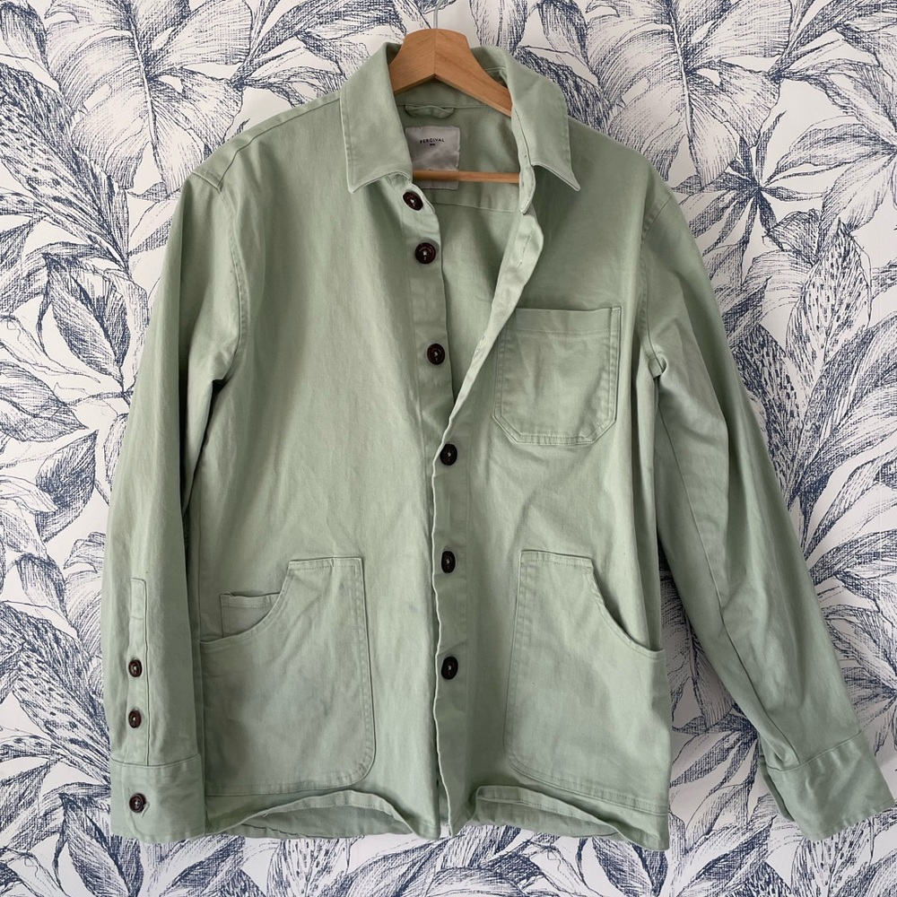 Percival Mint Chore Jacket Over Shirt size medium